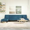 vidaXL Schlafsofa in L-Form Blau 255x140x70 cm Samt