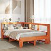 vidaXL Massivholzbett mit Regal ohne Matratze Wachsbraun 140x190 cm