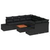 vidaXL Gartensofa-set mit Speicher 9 pcs Schwarz Poly-Rattan