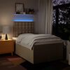 vidaXL Boxspringbett mit Matratze Creme 120x200 cm Stoff