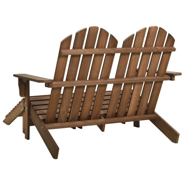 vidaXL Adirondack-Gartenbank 2-Sitzer mit Fu&szlig;teil Tannenholz Braun