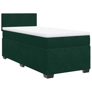 vidaXL Boxspringbett mit Matratze Dunkelgr&uuml;n 80x200 cm Samt