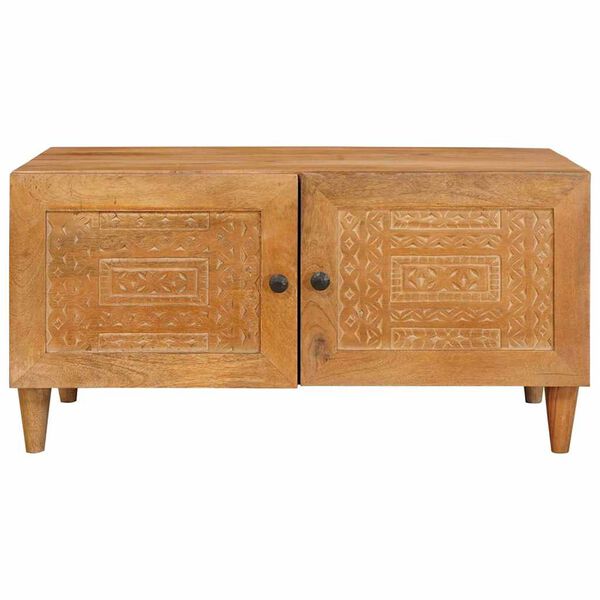 vidaXL Couchtisch mit T&uuml;r Hellbraun 80 x 50 x 40 cm Massivholz Akazie