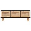 vidaXL Couchtisch Schwarz 80x40x30 cm Holzwerkstoff Massivholz Kiefer