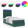 vidaXL Ottoman-Bett mit Matratzen & LEDs Dunkelgr&uuml;n 90x200 cm Samt