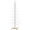 vidaXL Metall-Weihnachtsbaum zum Dekorieren Holzst&auml;nder Schwarz 210 cm