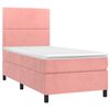 vidaXL Boxspringbett mit Matratze & LED Rosa 90x190 cm Samt
