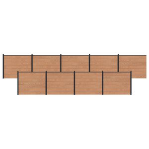 vidaXL Zaunelement 9 pcs WPC und Aluminium Braun