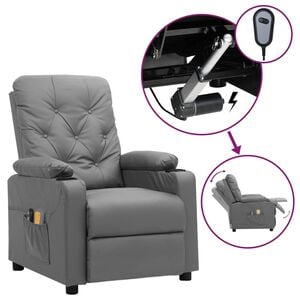 vidaXL Massagesessel Elektrisch Grau Kunstleder