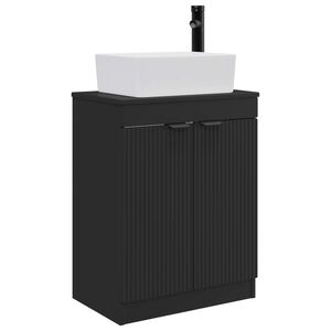 vidaXL Badezimmerschrank mit Waschbecken Schwarz 54 x 35 x 83 cm