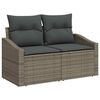 vidaXL Gartensofa-set mit Kissen mit Speicher 8 pcs Grau Poly Rattan