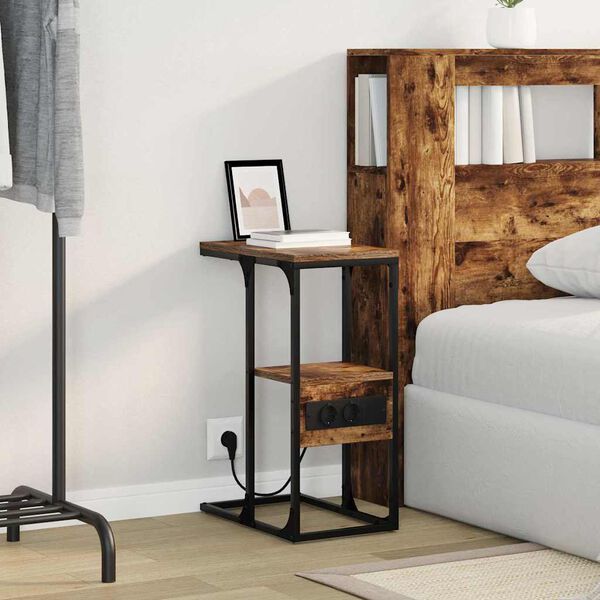 vidaXL Nachttisch R&auml;uchereiche 41,5 x 26 x 60,5 cm Holzwerkstoff