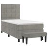vidaXL Boxspringbett mit Matratze Hellgrau 80x200 cm Samt