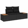 vidaXL Gartensofa-set mit Kissen 9 pcs Schwarz Poly Rattan