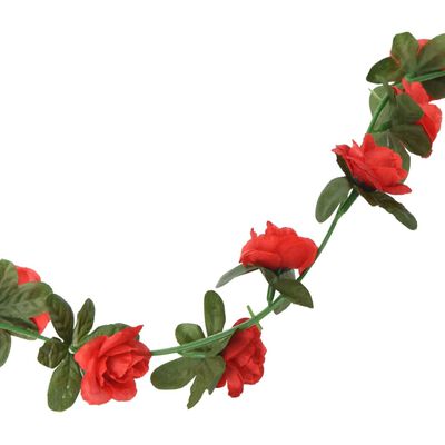 vidaXL Künstliche Blumengirlanden 6 Stk. Rot 240 cm