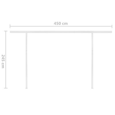 vidaXL Markise Manuell Einziehbar mit LED 4x3,5 m Anthrazit