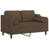 vidaXL 2-Sitzer-Sofa mit Kissen Braun 120 cm Stoff