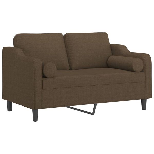 vidaXL 2-Sitzer-Sofa mit Kissen Braun 120 cm Stoff