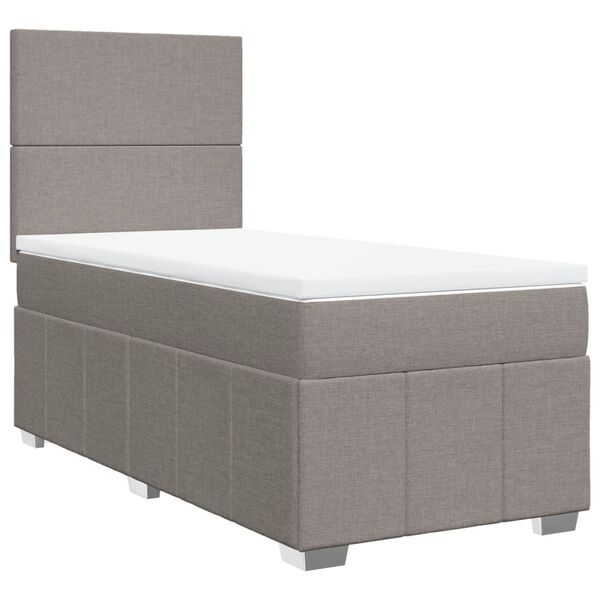 vidaXL Boxspringbett mit Matratze Taupe 90x190 cm Stoff