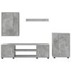 vidaXL TV-Schrankset Wandmontiert 4 pcs Beton Grau Holzwerkstoff