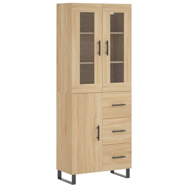 vidaXL Highboard Sonoma-Eiche 69,5x34x180 cm Holzwerkstoff