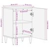 vidaXL Badschrank 38x33x58 cm Massivholz Mango