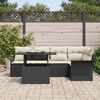 vidaXL Gartensofa-set mit Kissen 6 pcs Schwarz Poly-Rattan