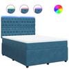 vidaXL Boxspringbett mit Matratze Blau 160x200 cm Samt