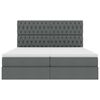 vidaXL Bett mit LED-Lichtleisten Dunkelgrau 180 x 200 cm Stoff