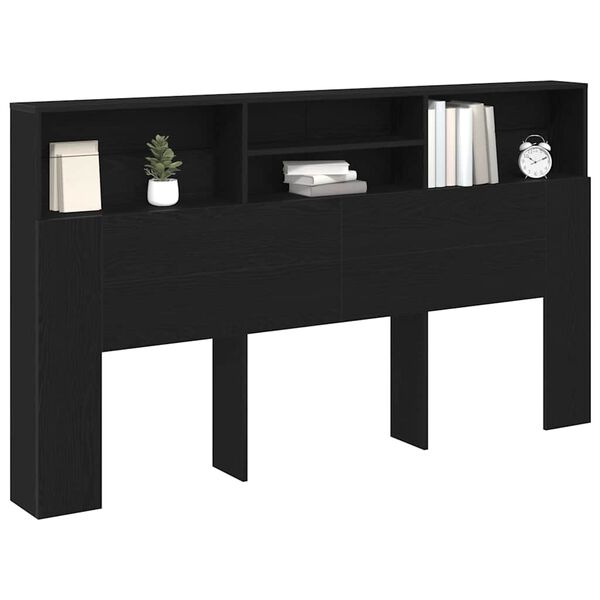 vidaXL Kopfteil Schrank Schwarz Eichen-Optik 180 x 19 x 103,5 cm