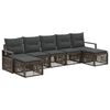 vidaXL Gartensofa-set 7 stk. Grau Poly-Rattan