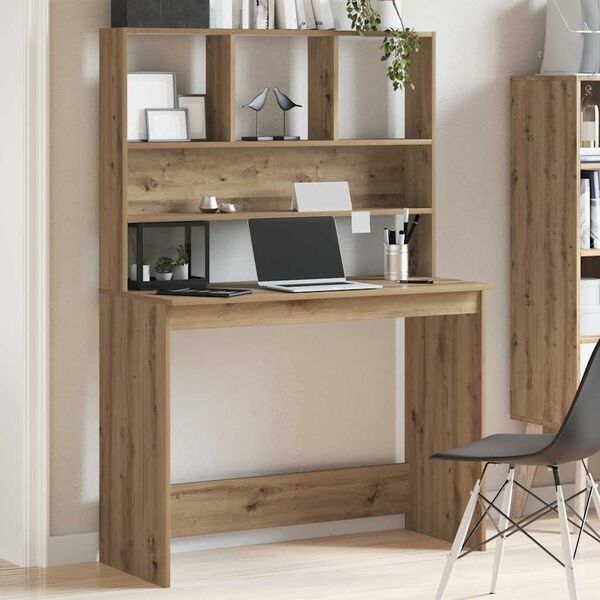 vidaXL Schreibtisch mit Regal Artisan-Eiche 102x45x148cm Holzwerkstoff