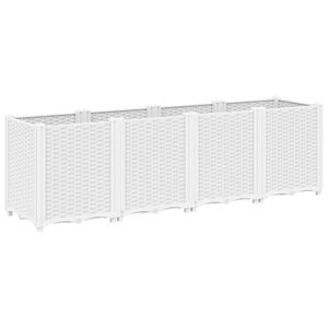 vidaXL Pflanzk&uuml;bel Wei&szlig; 160x40x53 cm PP