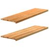 vidaXL Fensterb&auml;nke 2 Stk. Hellbraun 140x40x2 cm Massivholz Eiche
