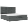 vidaXL Ottoman-Bett mit Matratze Dunkelgrau 180x200 cm Stoff