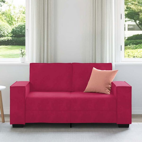 vidaXL 2-Sitzer-Sofa Weinrot 160x78x84 cm Samt