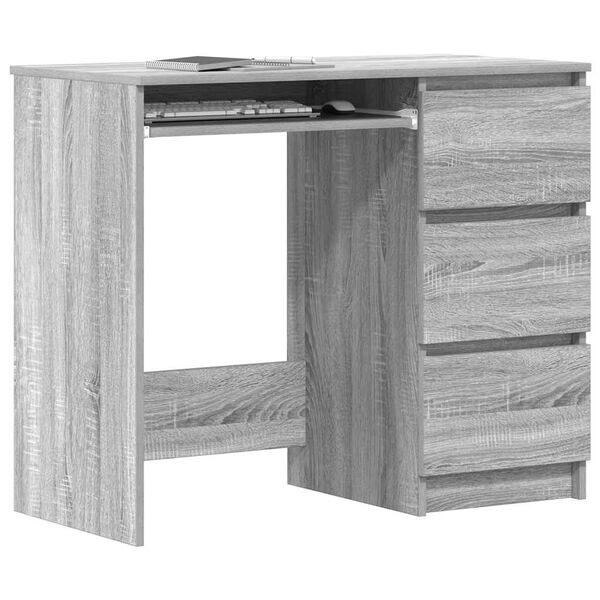 vidaXL Schreibtisch Grau Sonoma 90x45x76 cm Holzwerkstoff