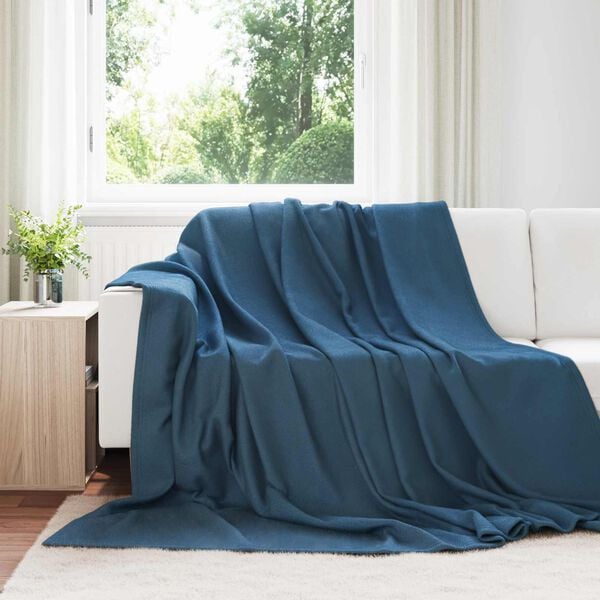 vidaXL &Uuml;berwurfdecke Marineblau 240 x 220 cm Fleece