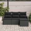 vidaXL Gartensofa-set mit Speicher 4 pcs Schwarz Poly-Rattan