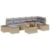 vidaXL Garten-Sofa-Set mit Speicher 8 pcs Beige Poly Rattan