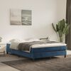vidaXL Boxspringbett mit Matratze Dunkelblau 140x200 cm Samt