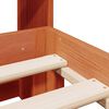 vidaXL Massivholzbett mit Regal ohne Matratze Wachsbraun 150x200 cm
