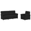 vidaXL Sofa Set 2 stk. Schwarz Stoff