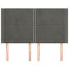 vidaXL Kopfteil mit Ohren Dunkelgrau 147x16x118/128 cm Samt