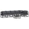 vidaXL Gartensofa-set mit Kissen 7 pcs Schwarz Aluminium