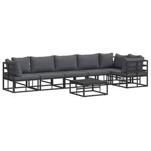 vidaXL Gartensofa-set mit Kissen 7 pcs Schwarz Aluminium