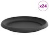 vidaXL Runde Blumenplatte 24 Stk. Schwarz &Oslash; 21,5 x 2,5 cm Kunststoff