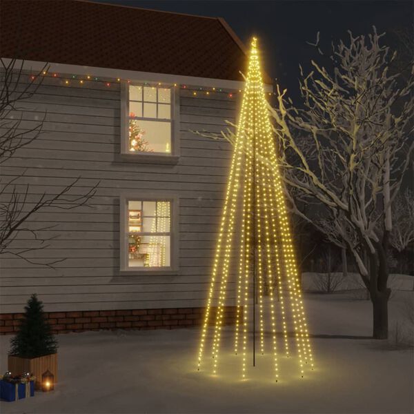 vidaXL LED-Weihnachtsbaum mit Erdn&auml;geln Warmwei&szlig; 732 LEDs 500 cm
