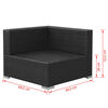 vidaXL 3-tlg. Garten-Lounge-Set mit Auflagen Poly Rattan Schwarz