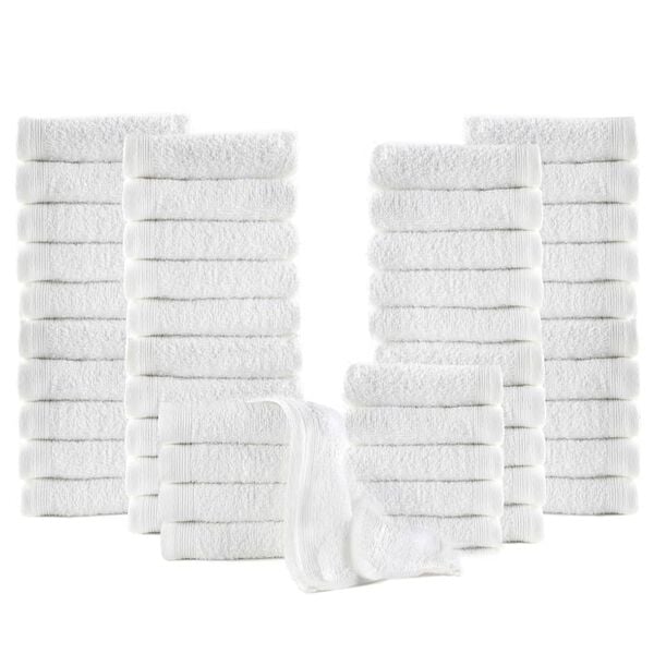 vidaXL G&auml;stehandt&uuml;cher 50 Stk. Baumwolle 350 g/m&sup2; 30 x 30 cm Wei&szlig;